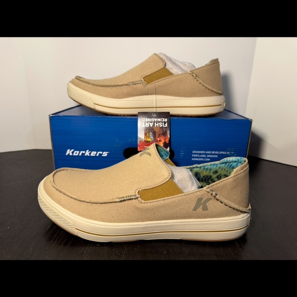 Korkers Fish Moc Bass Slip On Loafer Shoes Beige Mens 12 main image 7